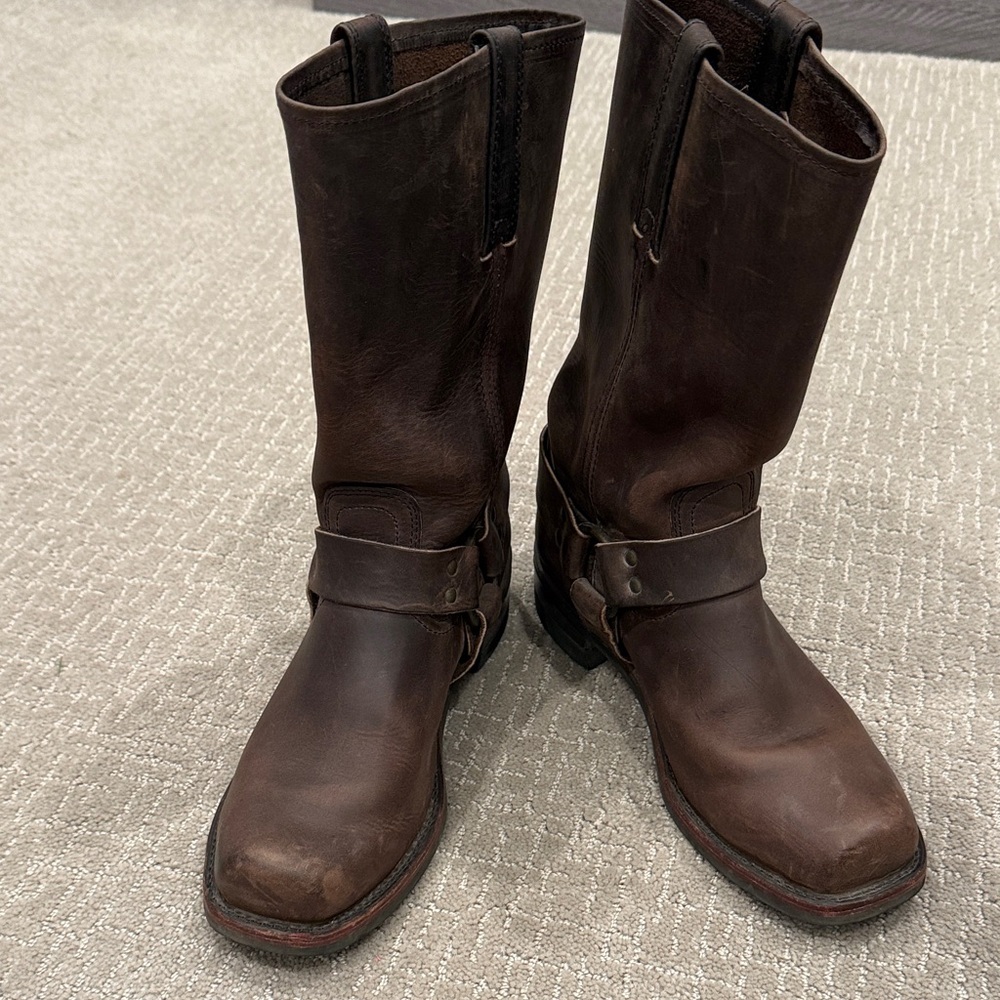 Frye Brown Leather Engineer Boots